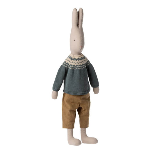 Maileg Rabbit Size 5 blue sweater