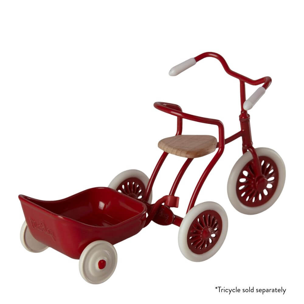 Maileg Tricycle Trailer Mouse Red