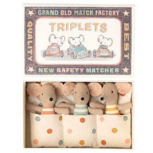 Maileg Triplets Baby Mice in box