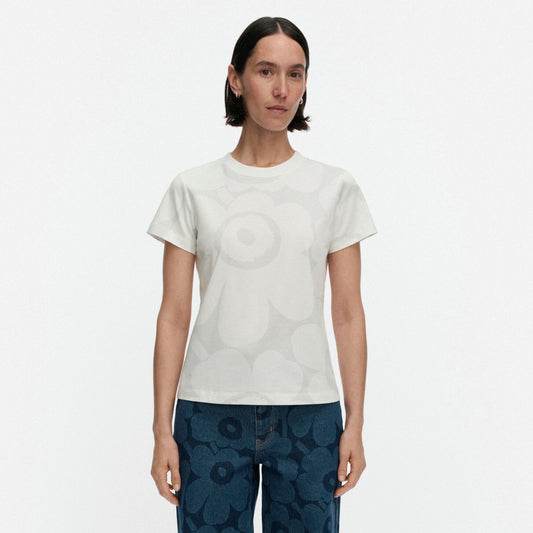 Marimekko Heleys Unikko Cotton T-Shirt White
