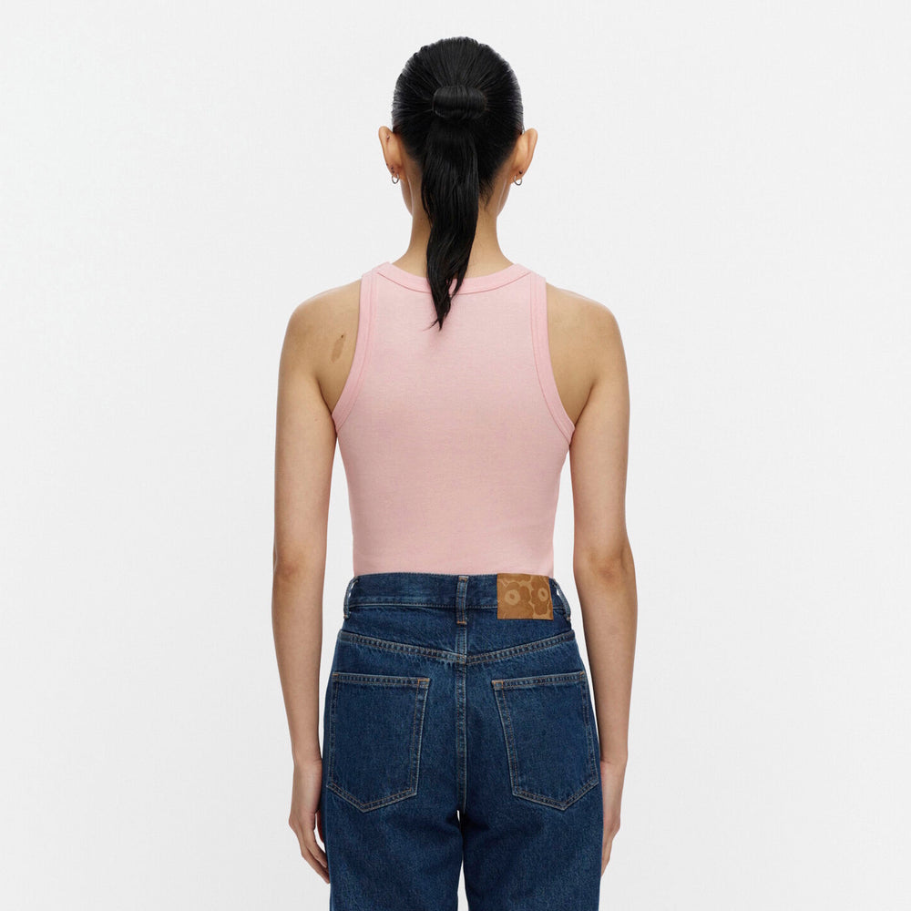 Marimekko Kupla Unikko Ribbed Singlet Top Light Pink