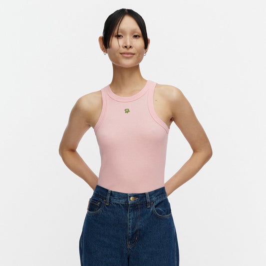 Marimekko Kupla Unikko Ribbed Singlet Top Light Pink