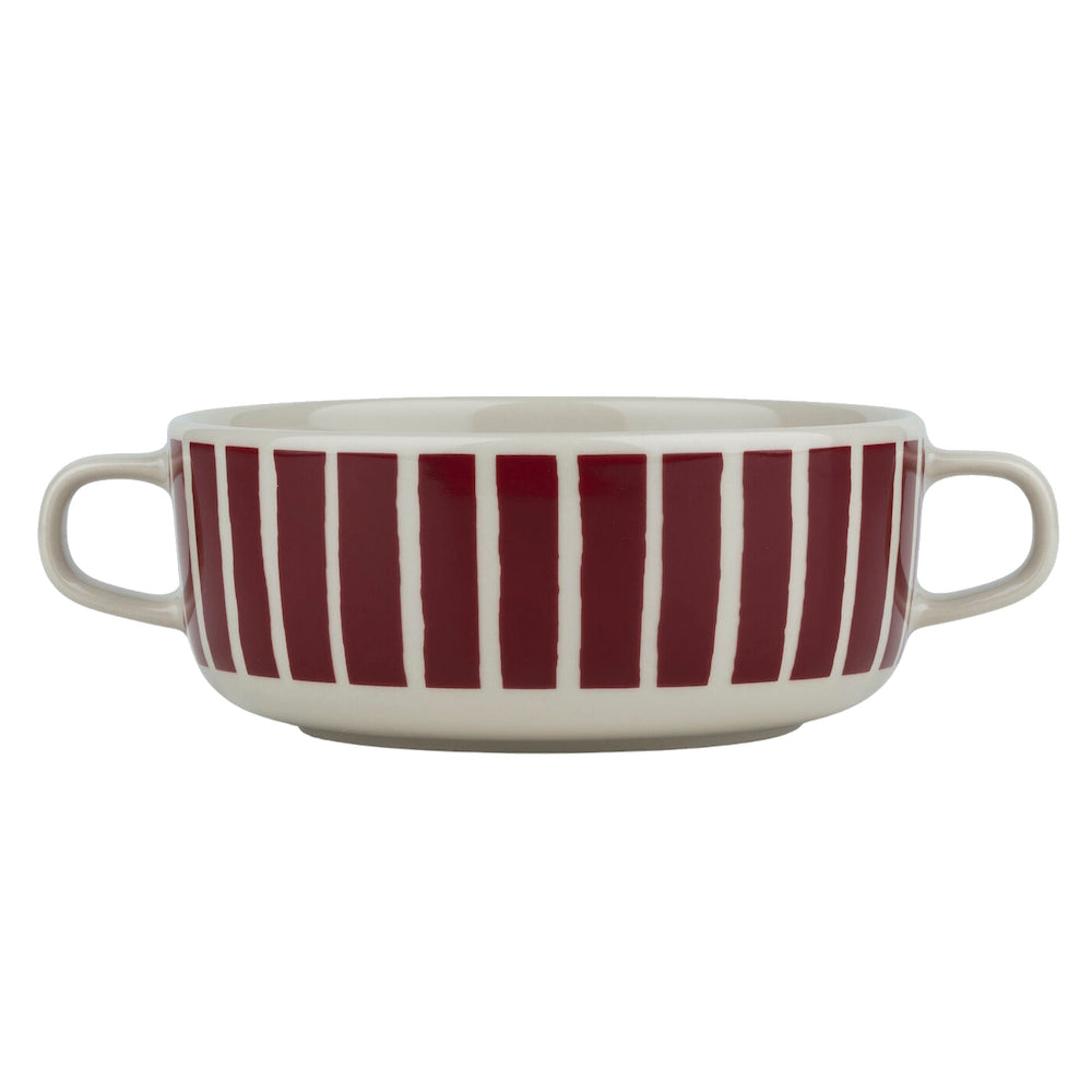 Marimekko Piccolo Bowl With Handles 5dl Burgundy