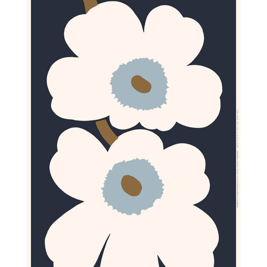 MarimekkoUnikko60thAnniversaryCottonSateenFabricBlueberry_1