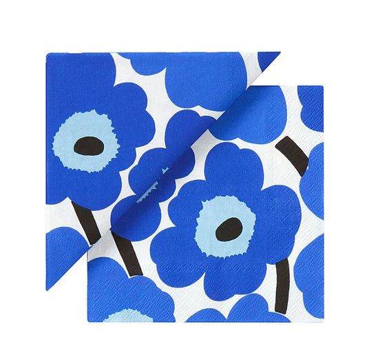 Marimekko Unikko Blue Cocktail Napkin