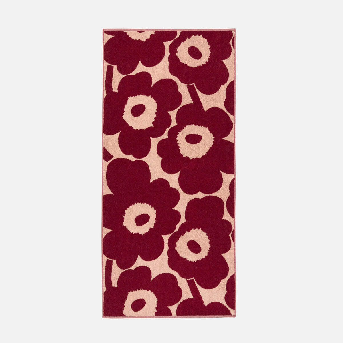 Marimekko-unikko-cotton-bath-towel-cherry