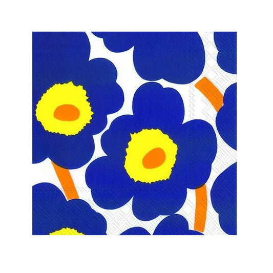 Marimekko Unikko Dark Blue Cocktail Napkin