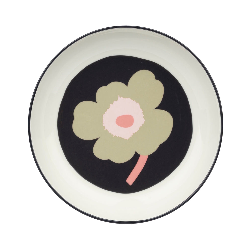 Marimekko Unikko Deep Plate 20.5cm Charcoal-Sand