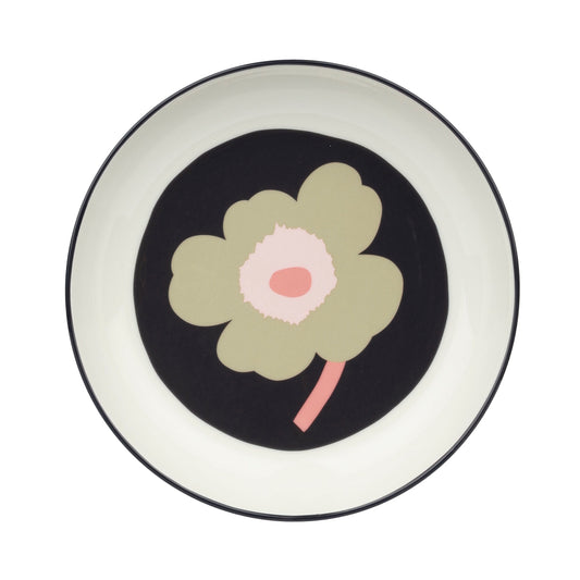 Marimekko Unikko Deep Plate 20.5cm Charcoal-Sand