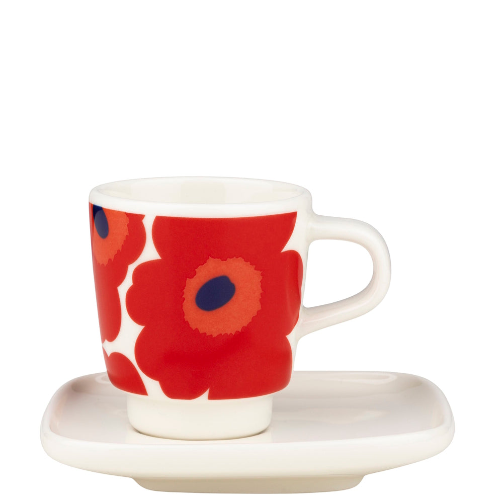 Marimekko Unikko Espresso Cup & Plate Red
