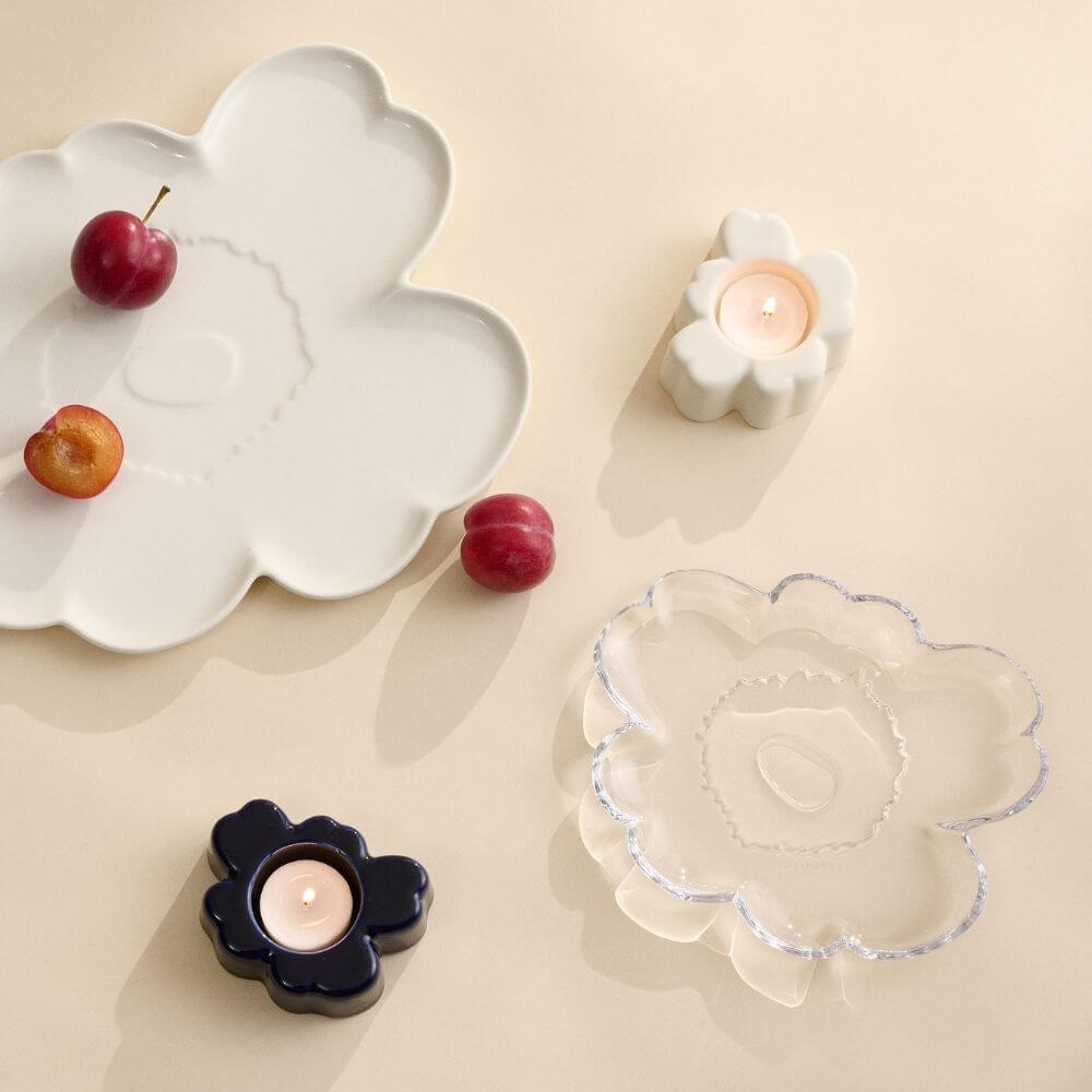 Marimekko Unikko Glass Plate 20cm Clear