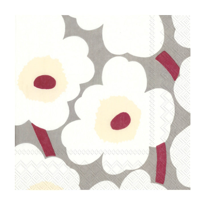 Marimekko-unikko-grey-cream-napkin