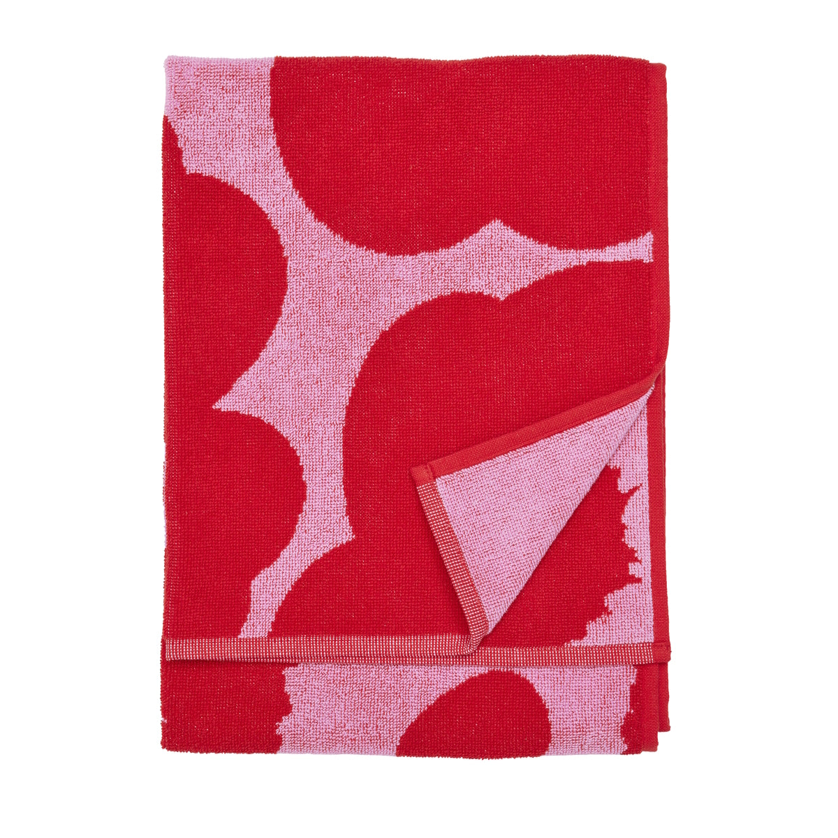 Marimekko-unikko-hand-towel-pink-red