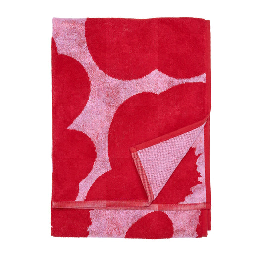 Marimekko-unikko-hand-towel-pink-red