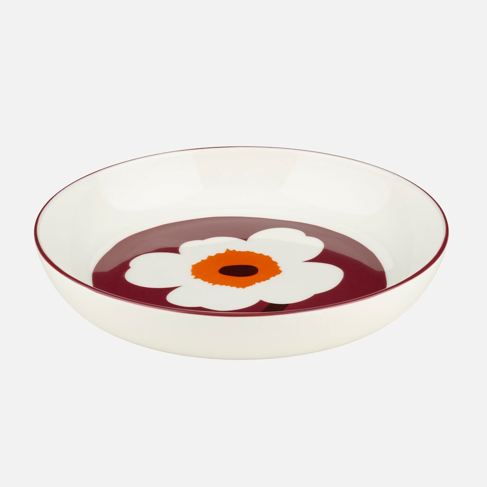Marimekko Unikko Plate 20.5cm Burgundy