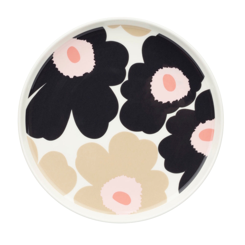 Marimekko Unikko Plate 20cm Charcoal-Sand