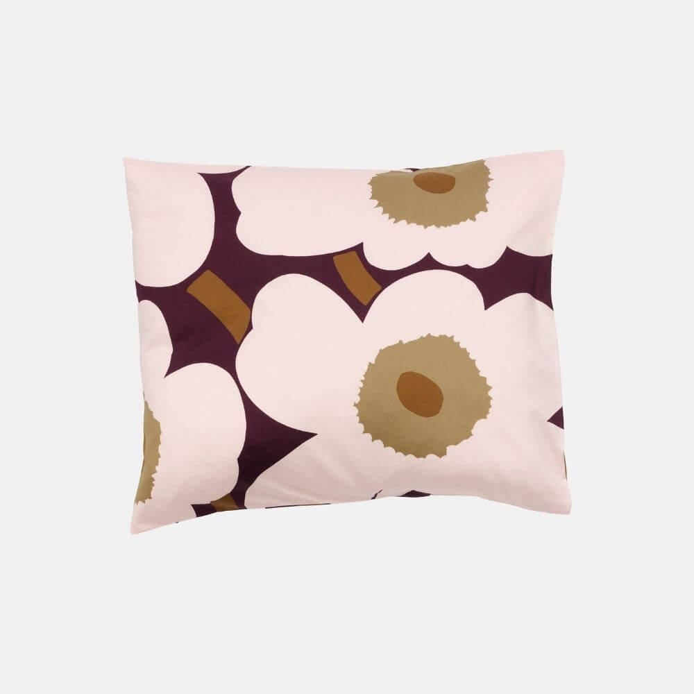 Marimekko Unikko Satin Pillow Case Plum