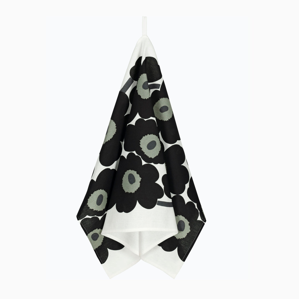 Marimekko-unikko-tea-towel-black-white