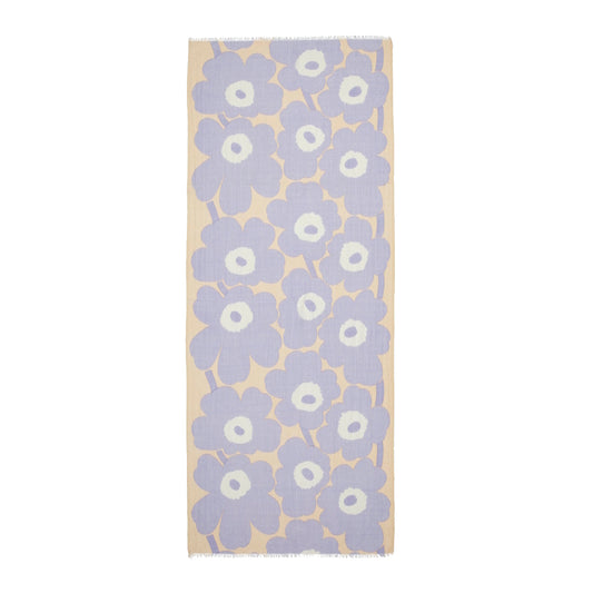 Marimekko Fiore Unikko Sheer Wool Scarf Light Lilac