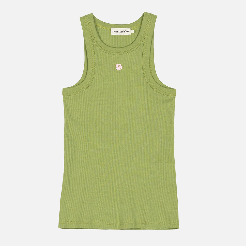 Marimekko Kupla Unikko Ribbed Singlet Top Green