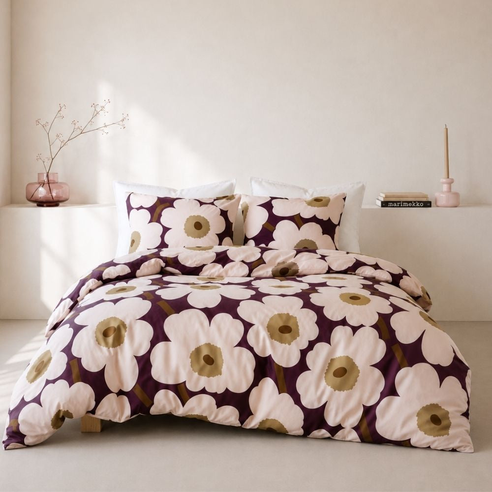 Marimekko_Unikko_Satin_Duvet_Cover_Pillow_Case_Plum1