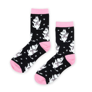 Moomin Ladies Socks Black-Pink