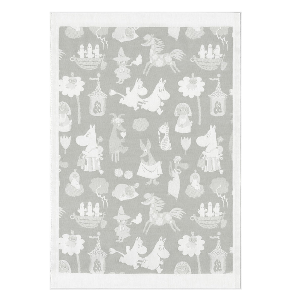 Moomin Valley Organic Cotton Baby Blanket Grey