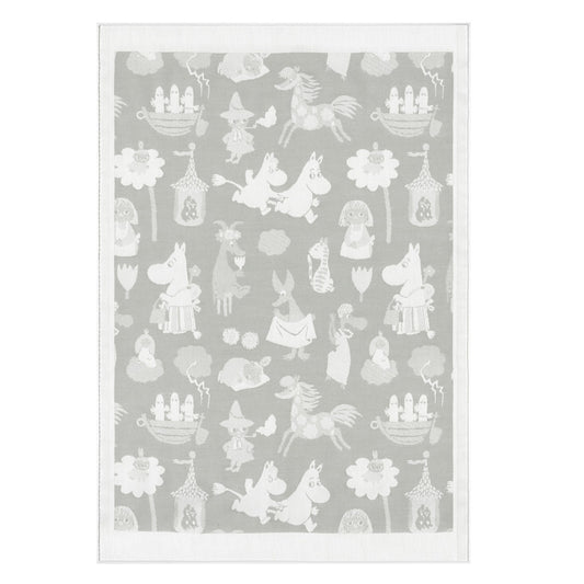 Moomin Valley Organic Cotton Baby Blanket Grey