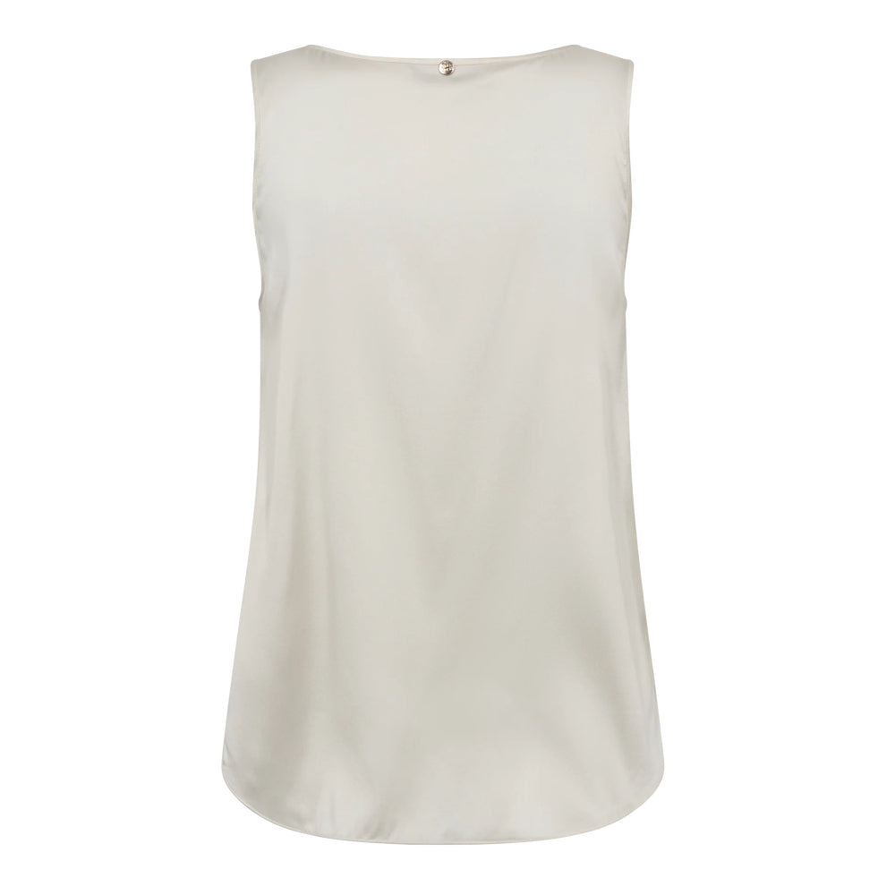 Mos Mosh Astrid V-Neck Silk Tank Top Ecru