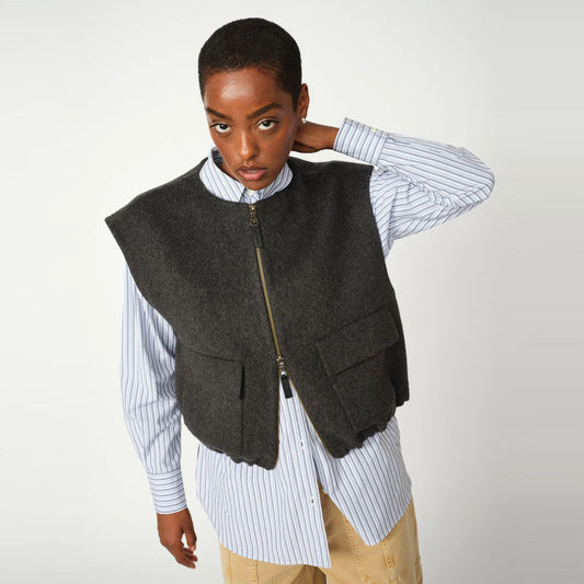 Mos Mosh Elise Loisa Wool Vest Phantom