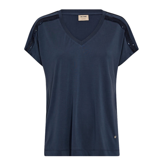 Mos Mosh Narelle V-Neck Sequin T-Shirt