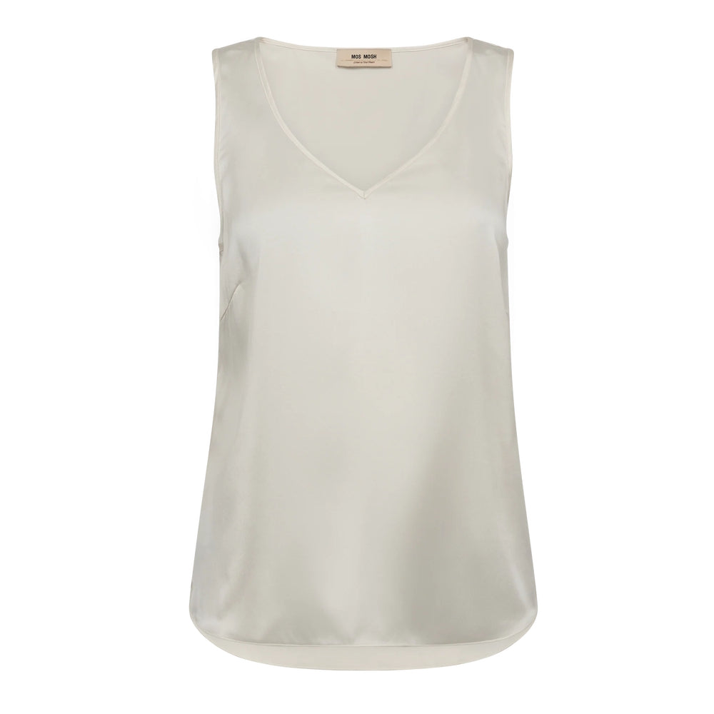 Mos Mosh Astrid V-Neck Silk Tank Top Ecru