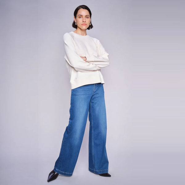 Mos Mosh Dara Deluxe Jeans Mid Blue – Wide Leg Mid-Rise Denim