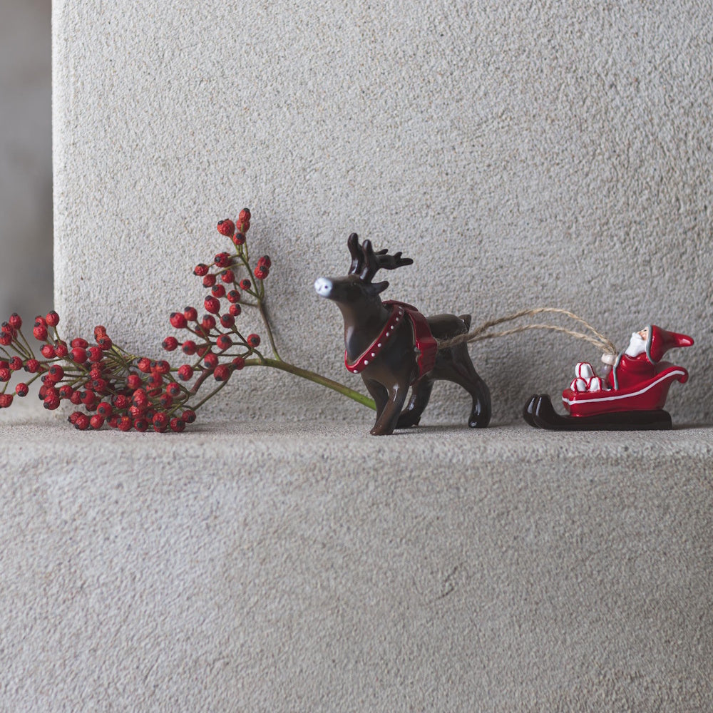 Naasgransgarden Santa Tomtesson on Sleigh 17cm
