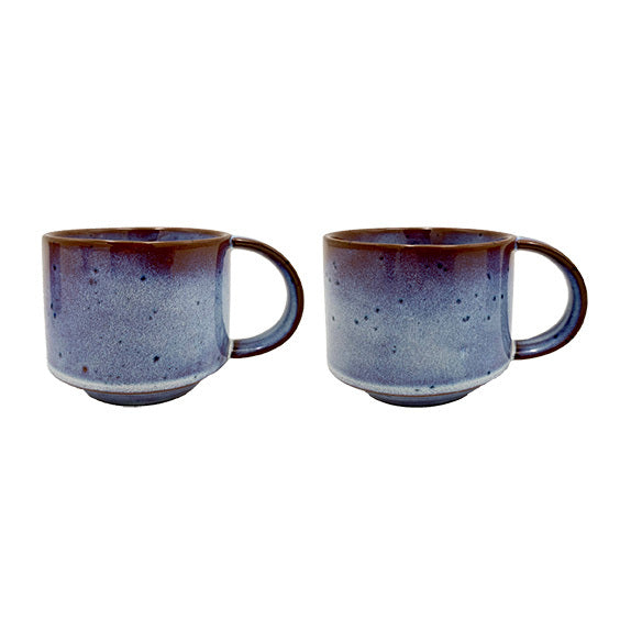 OYOY Yuka Ceramic Cup 2pk Brown Spotted