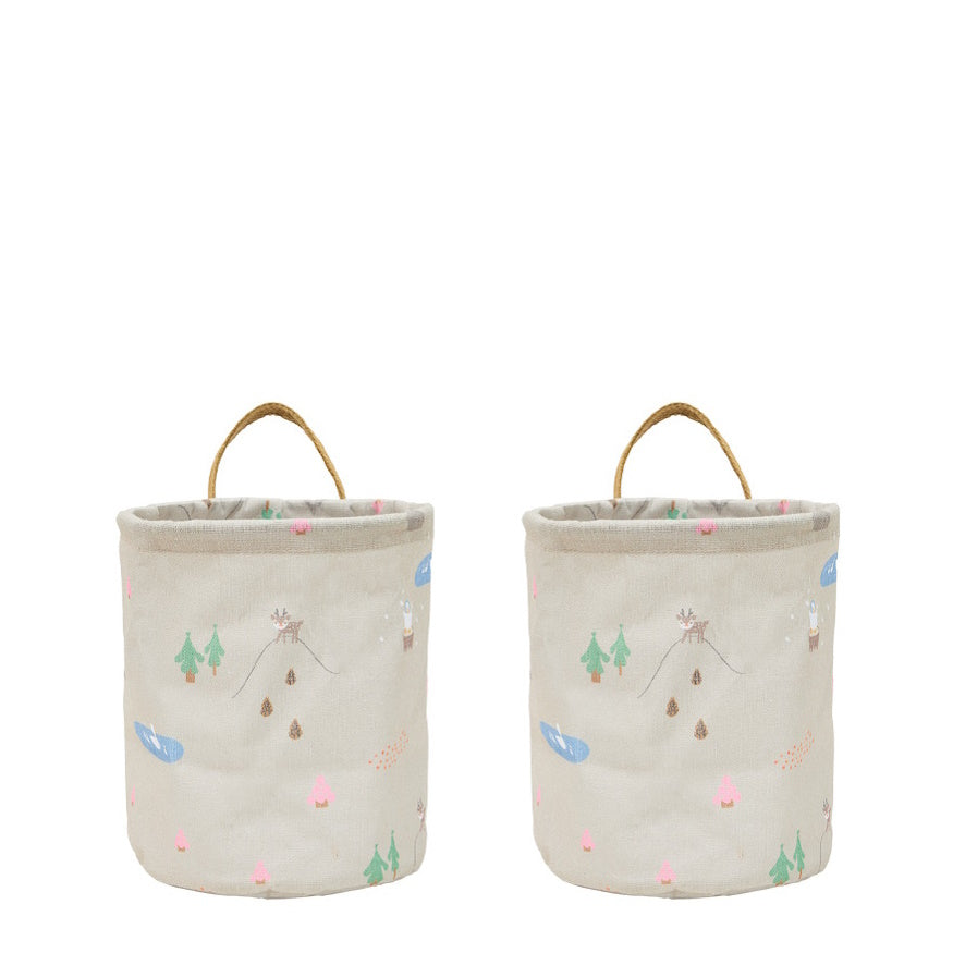 OYOY Deer & Duck Storage Basket 2 pack Small