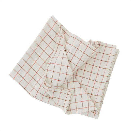 OYOY Grid Organic Cotton Tablecloth White 140x200cm
