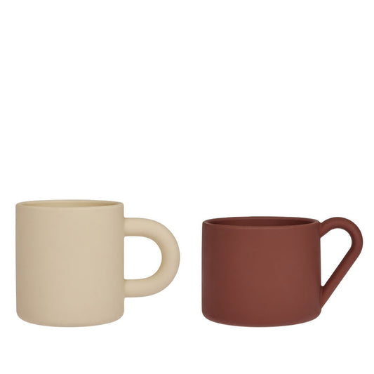 OYOY Nomu Silicone Kids Cup 2pk white-brown