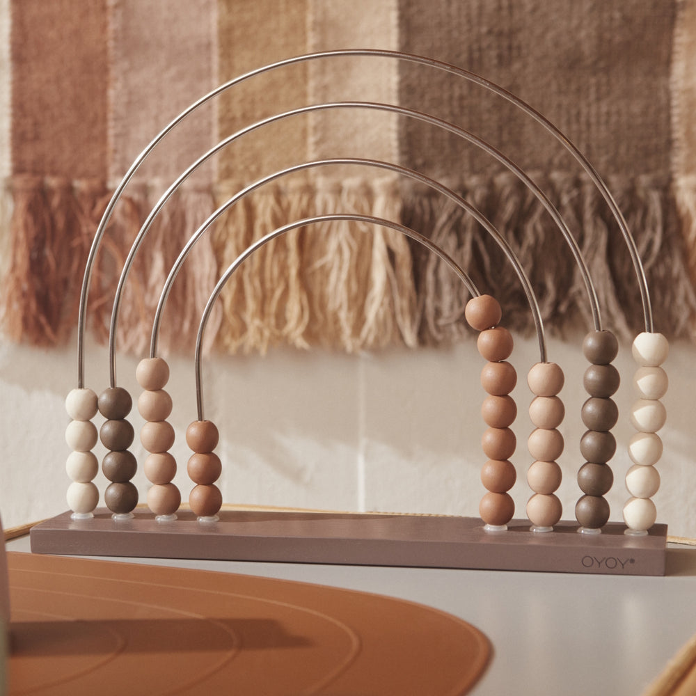 OYOY Rainbow Wooden Abacus Brown