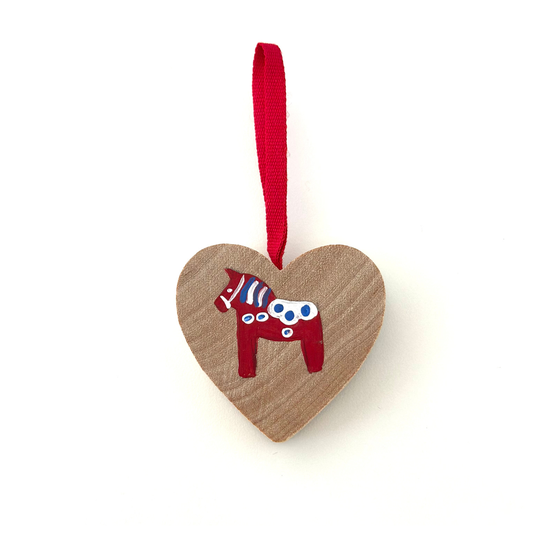Heart Ornament Dala Horse