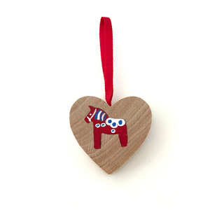 Heart Ornament Dala Horse