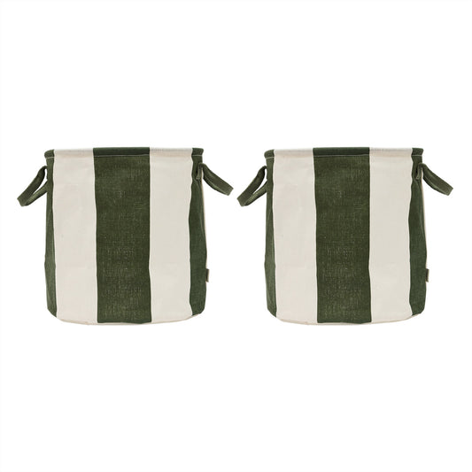 OYOY Kara Storage Basket Medium 2 pack Dark Green