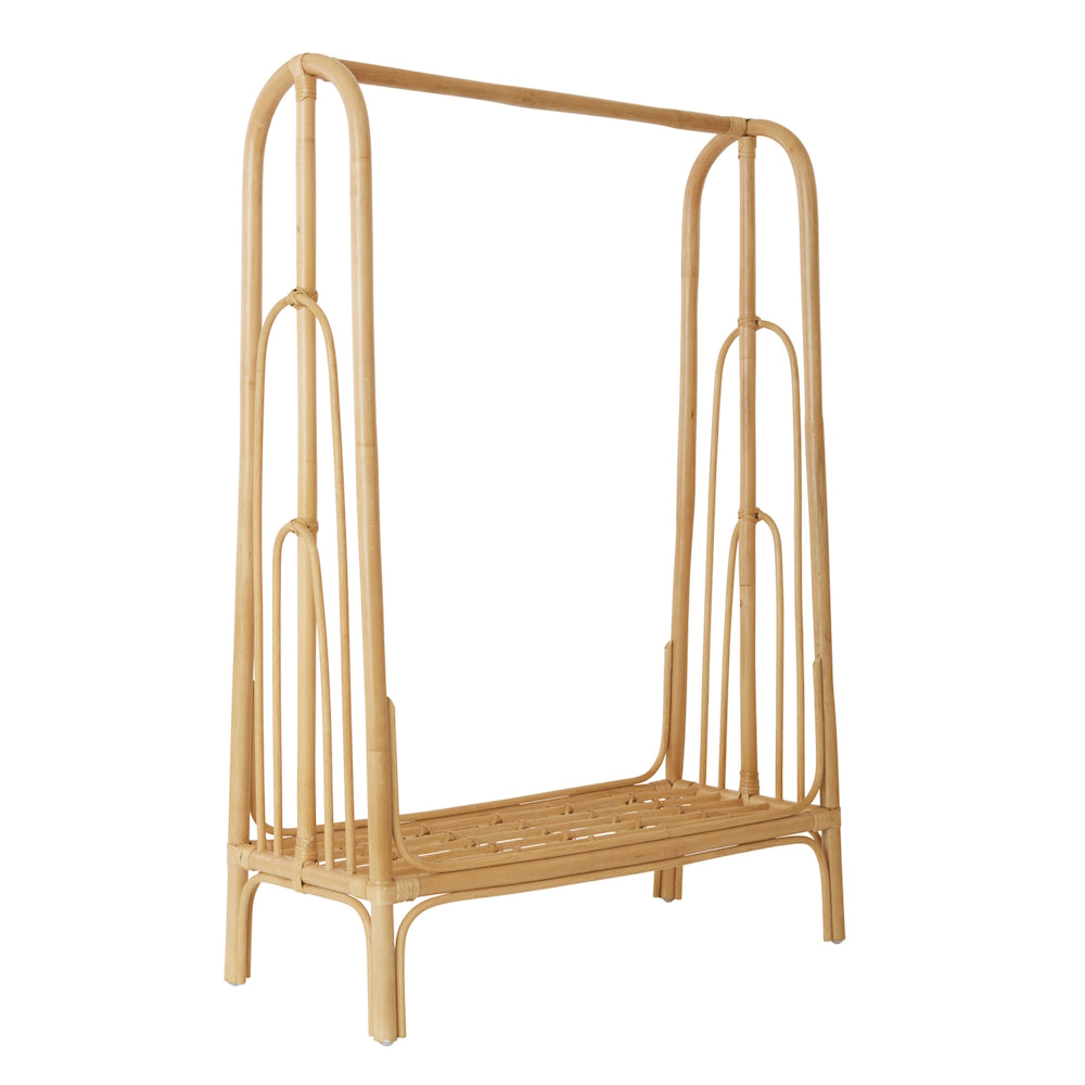 OYOY Rainbow Clothes Rack Nature – Stylish Rattan Storage Solution ...