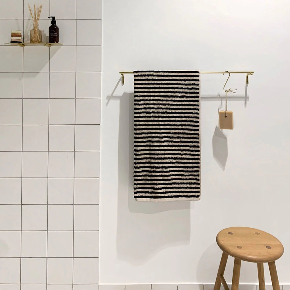 OYOY Raita Organic Cotton Bath Towel Black-Clay
