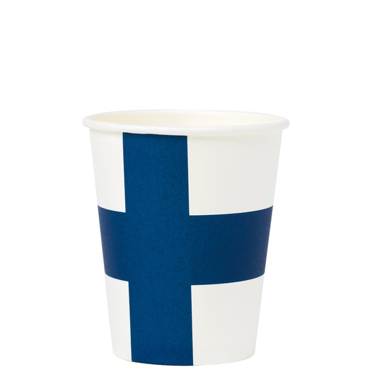 Paper Cups Finnish Flag 8pack