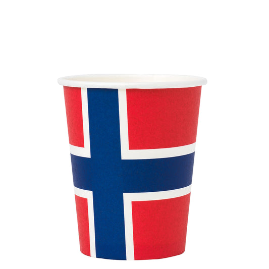 Paper Cups Norwegian Flag 8pack