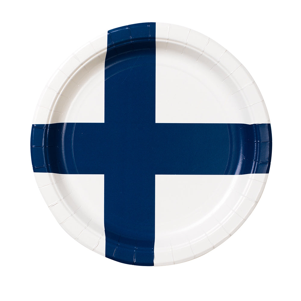 Paper Plates Finnish Flag 8pack