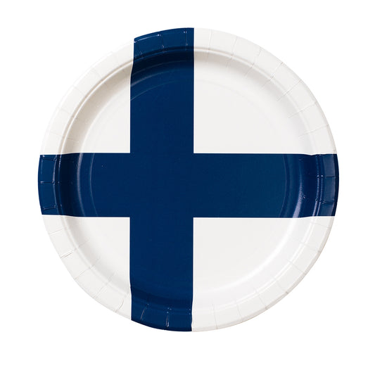 Paper Plates Finnish Flag 8pack
