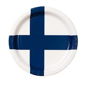 Paper Plates Finnish Flag 8pack