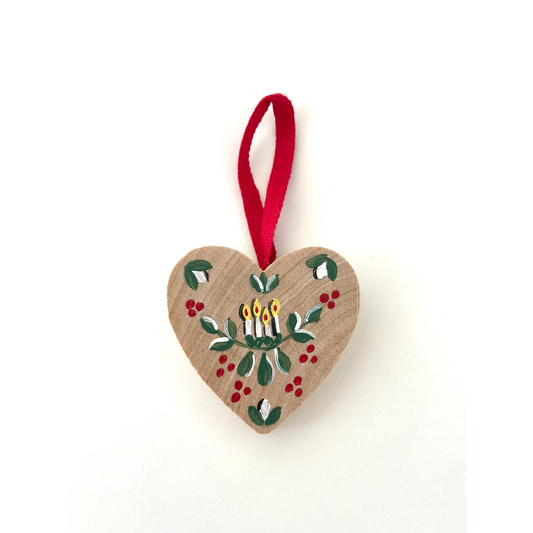 Heart Ornament Candles Natural